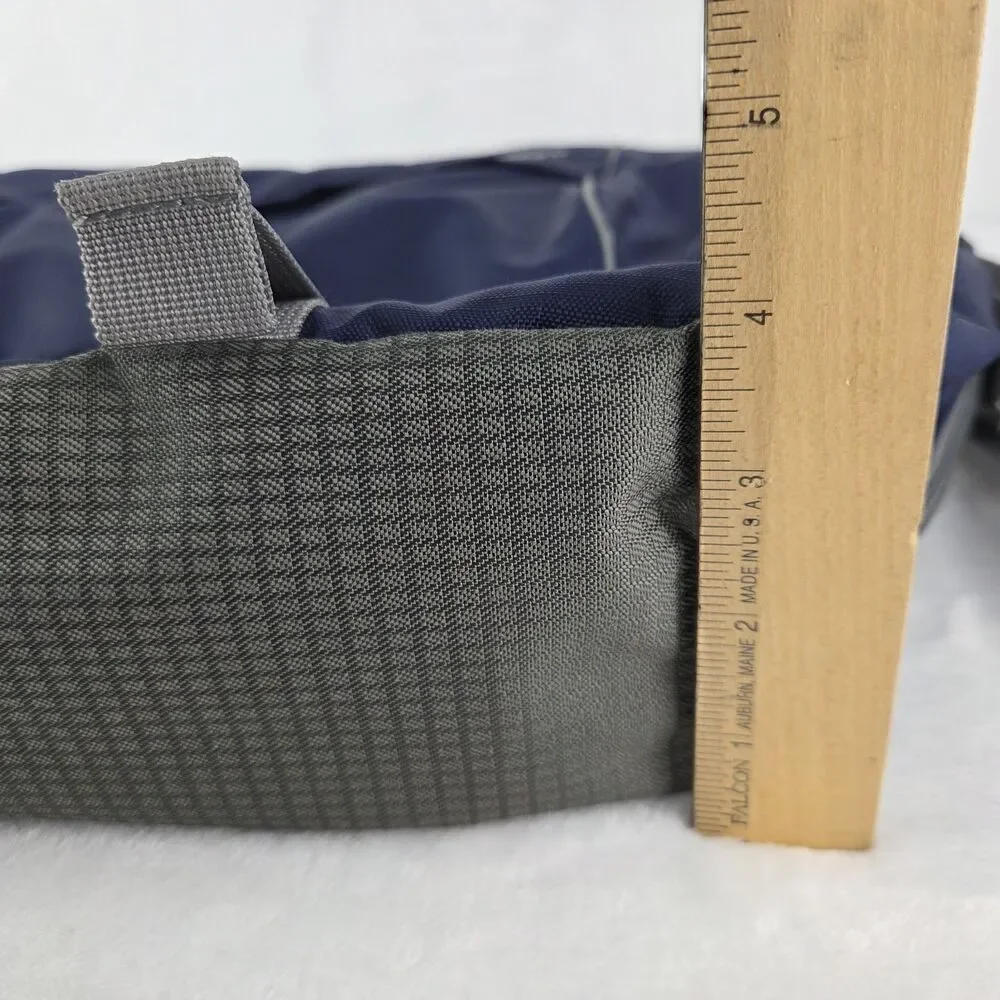 LL Bean Vintage Blue Gray Padded Laptop Messenger Shoulder Bag Briefcase
